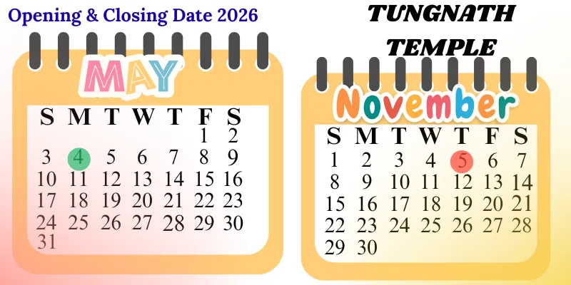 Tungnath Temple opennig and closing dates 2026