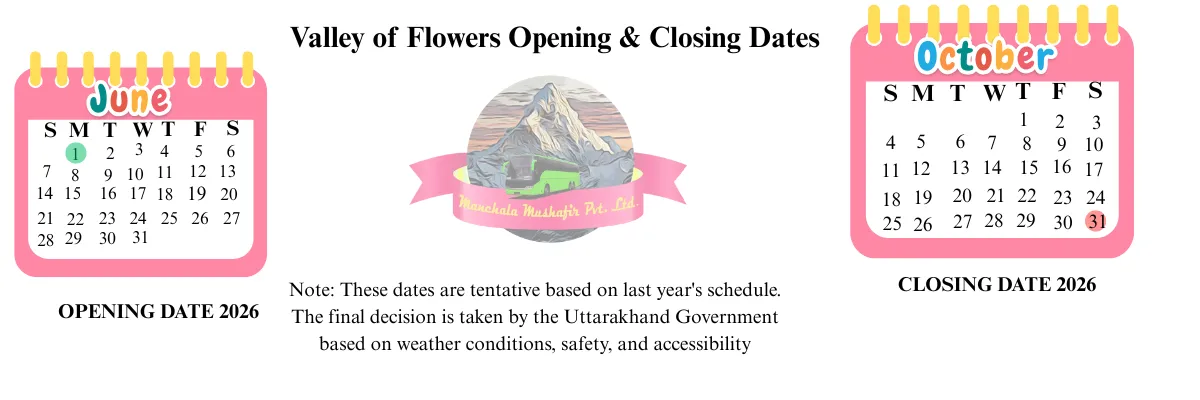 opening and closing date of valley of flowers