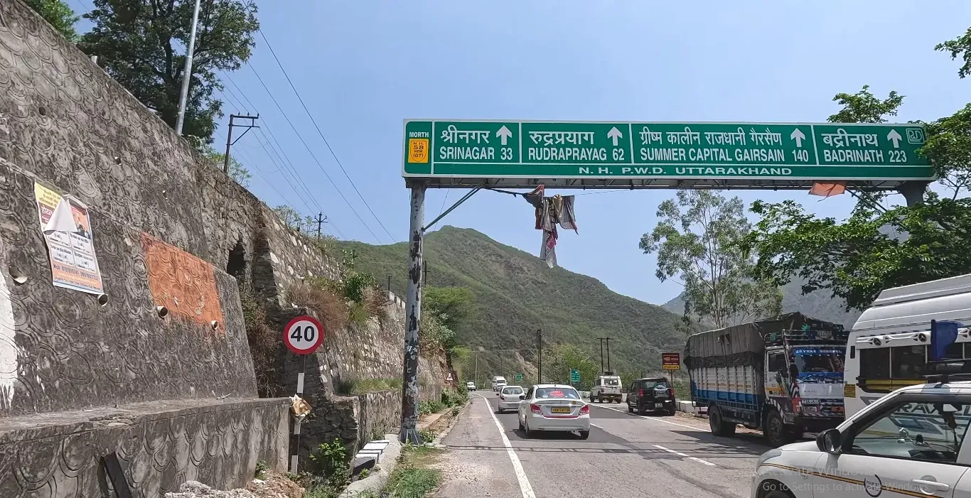 devprayag to sonprayag rudraprayag and badrinath distance board