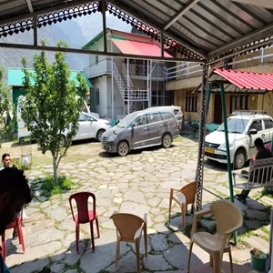 Outside view of Shiv shakti eco resort at Kharshali in Janki chatti, our first night stay location in char dham yatra package