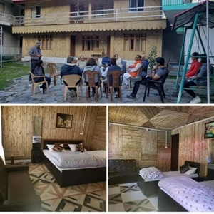 Collage of room and exterior of Shiv shakti eco resort included in our char dham tour package
