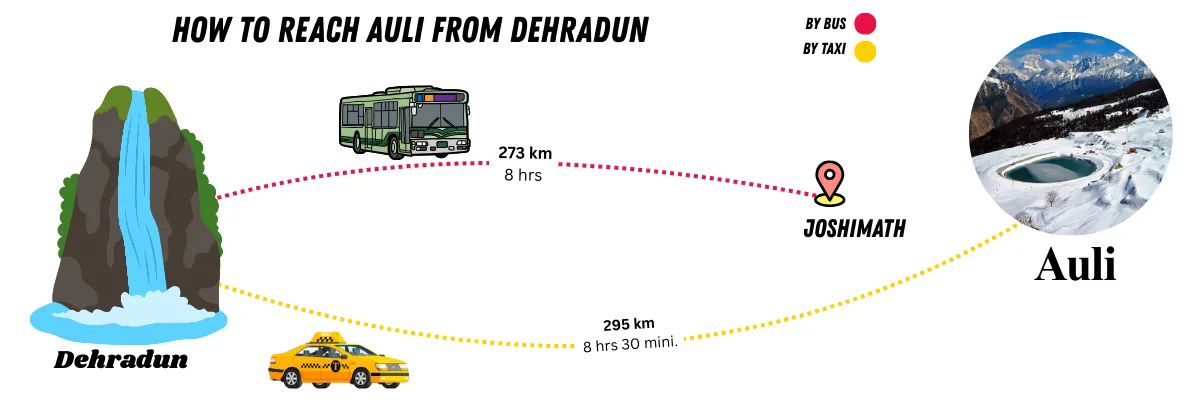 how to reach auli from dehradun