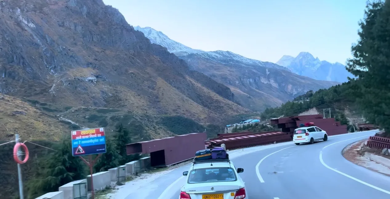 landslide warning board on road from Haridwar to Badrinath