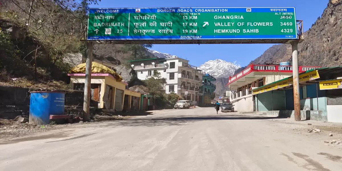 joshimath to badrinath distance board well maintained road route