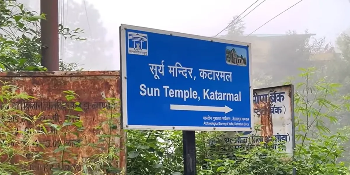 katarmal sun temple uttarakhand distance board in road route