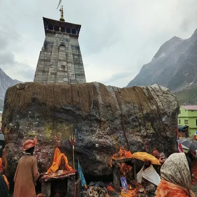 bheem shila giant rock behind the temple