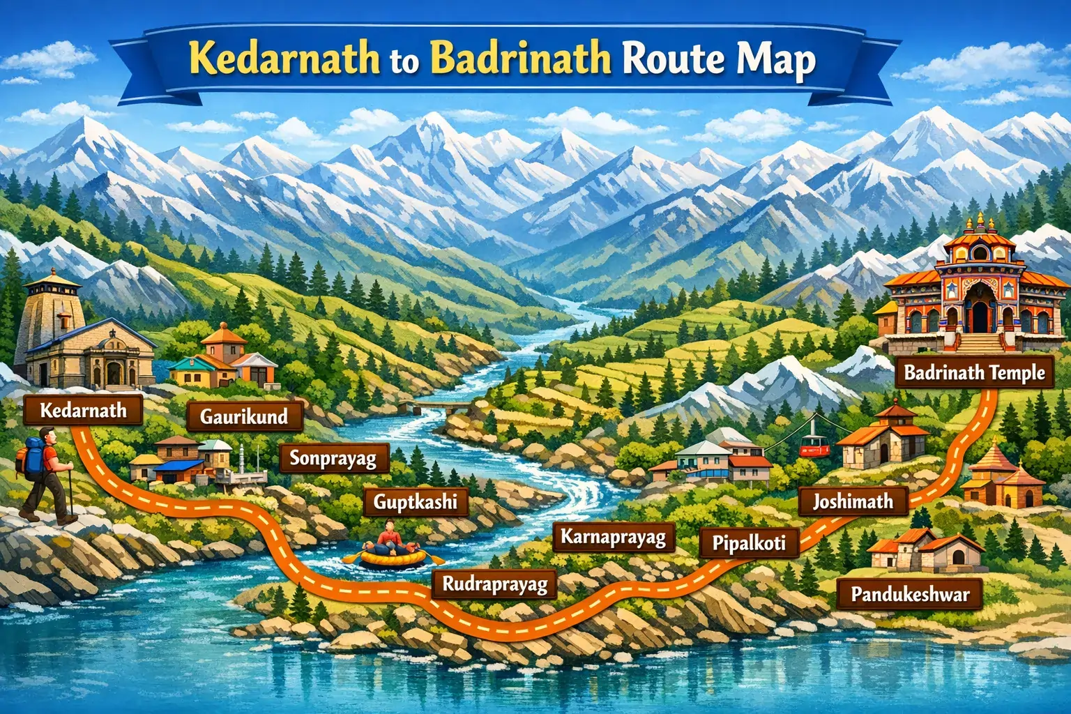 inphogrphics showing kedarnath to badrinath route