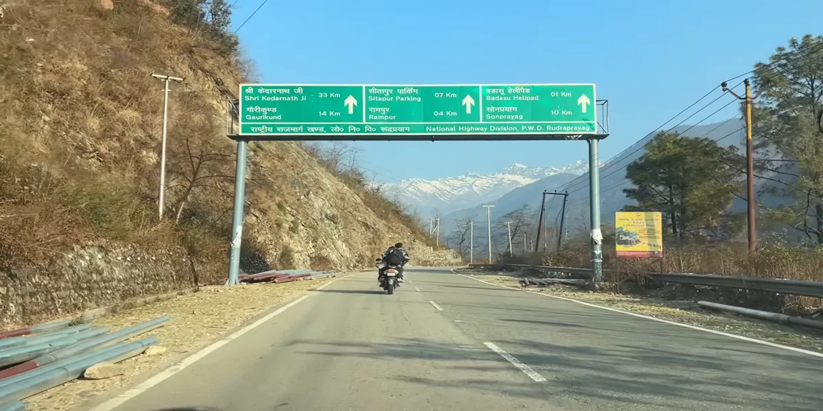 kedarnath distance board on kedarnath road route