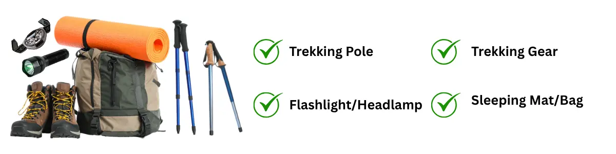 trekking gear for laka glacier trek