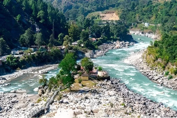 View of Sangam of river Nandakini and Alaknanda