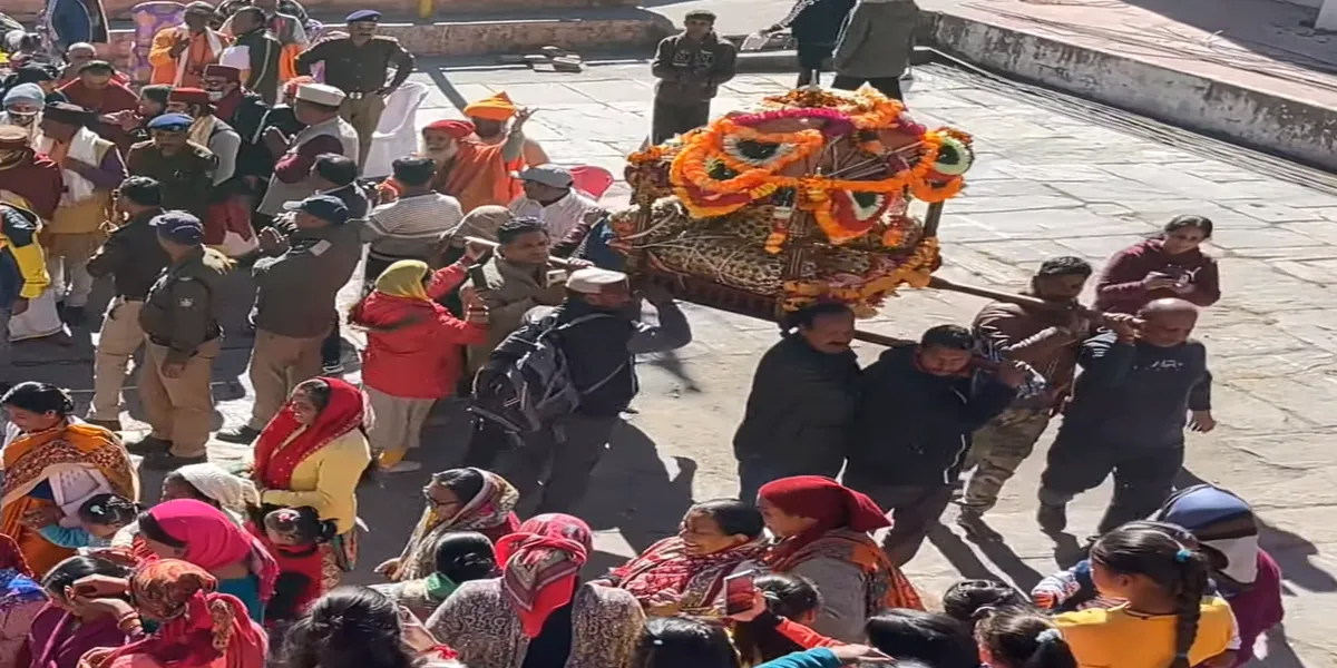 utsav murti mela during the opening and closing ceremony of badrinath temple to narsingh temple in joshimath