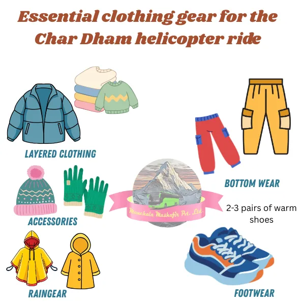 essential clothing gear for char dham helicopter ride