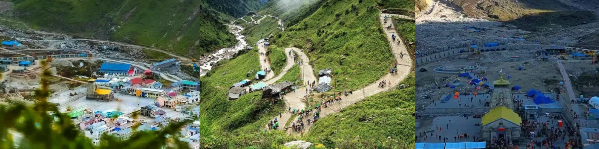 Scenic view of Kedarnath Valley with snow-covered Himalayan peaks