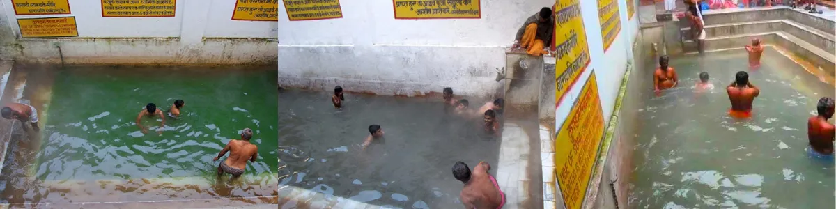 Natural hot water spring at Gaurikund near Kedarnath