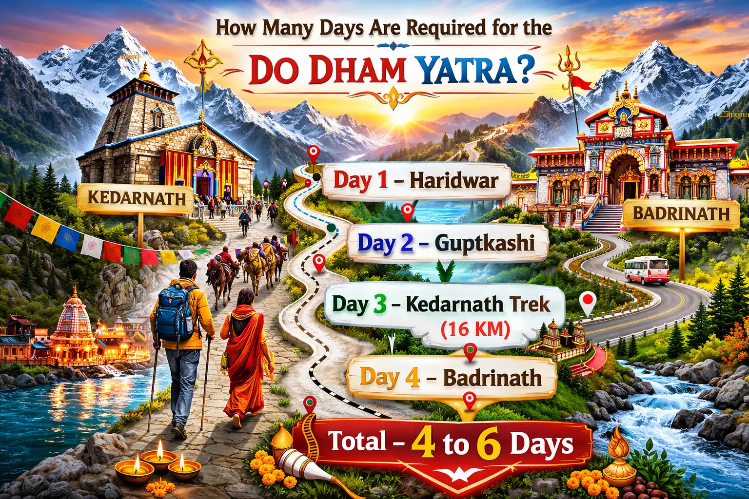 How many days are required for the Do Dham Yatra