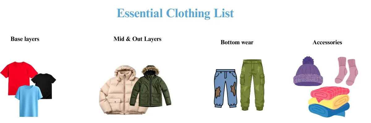 essential clothing list for valley of flowers