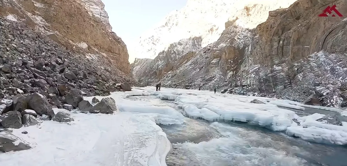 frozen Zanskar river on the Chadar trek in Ladakh