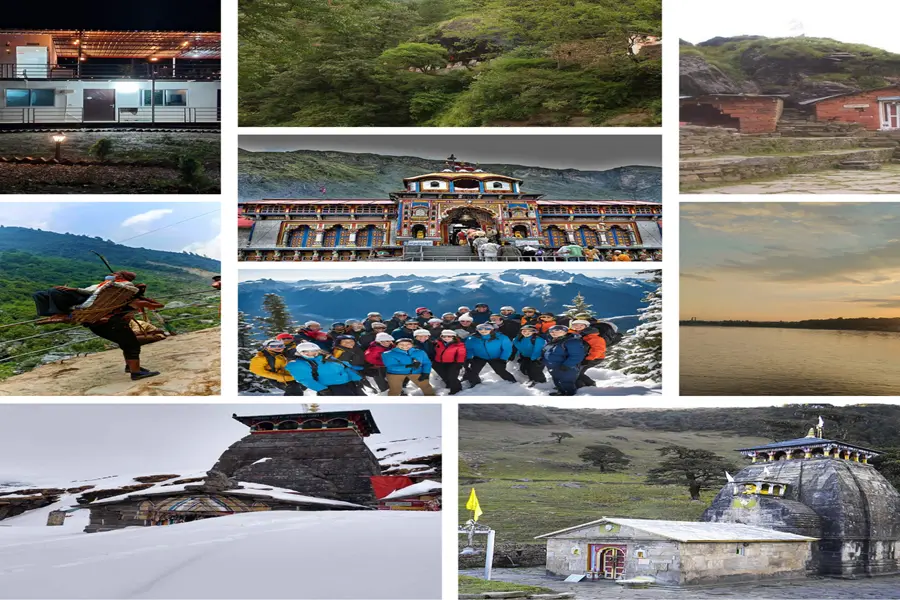 Collage of top 7 places to visit around Kedarnath and Badrinath Temple