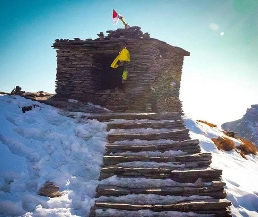 Chandrashila temple full covered in snow