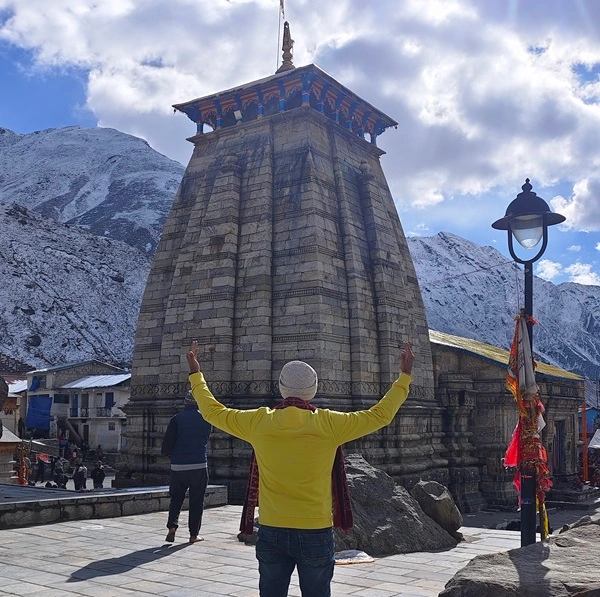 Beautiful view of temple captured during kedarnath trek