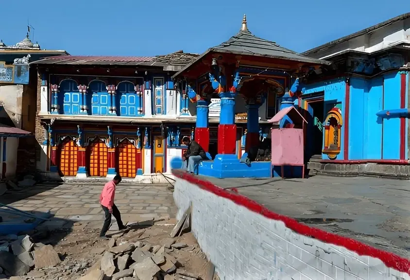 Omkareshwar Temple in Ukhimath, the winter seat of Kedarnath and Madhyamaheshwar