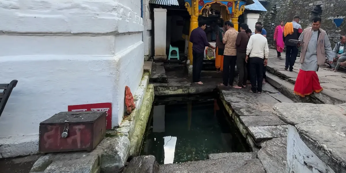 rudra kund in the triyuginarayan temple complex dedicated to lord shiva used for bath