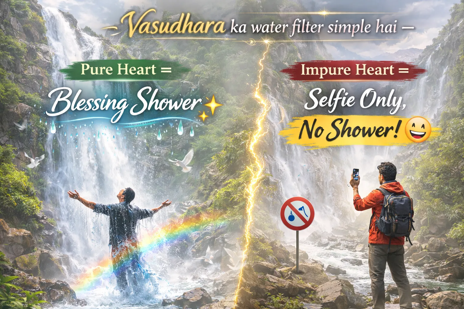 Vasudhara falls a majestic water fall