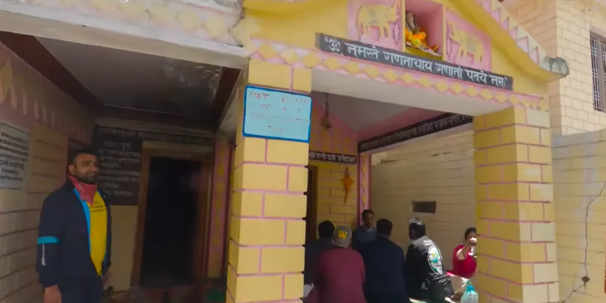 ganesh gufa badrinath image of outer look finely built with an idol of lord ganesha at the enterance