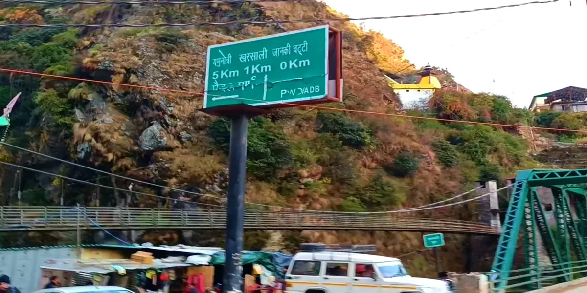 yamunotri distance board by road route 